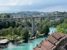 Horizontal safety net under a bridge in Switzerland