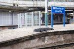 Example from the UK (Manchester Piccadilly)(Rubber anti-trespass panels at platform end in combination with fencing and prohibitive signage