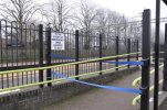 Example from the UK(Symbolic barriers at station (belts)